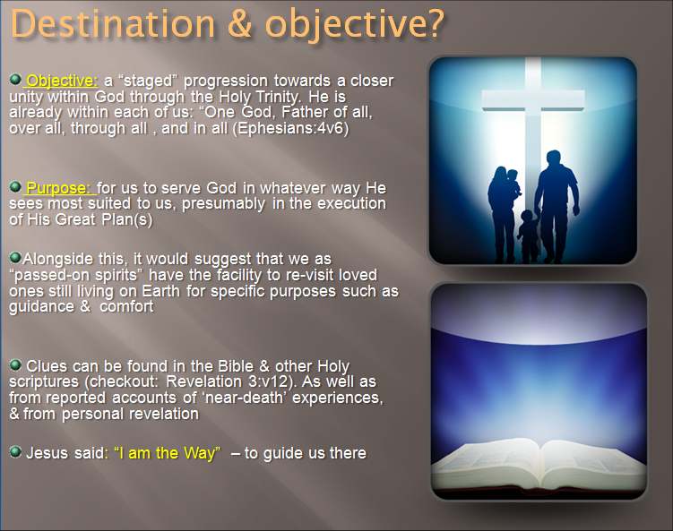 destination and objective
